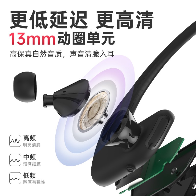 KUGOU酷狗 PC21可插卡蓝牙耳机 mp3运动跑步无线挂耳式骑行适用于苹果华为小米手机黑色主图3