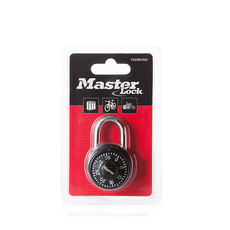 瑪斯特瑪斯特旋轉(zhuǎn)密碼鎖健身房掛鎖學(xué)生宿舍柜鎖行李箱1533D 黑色