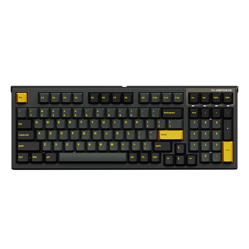 腹灵 FL980 98键 机械键盘 LOL电竞游戏热拔插机械键盘 三模无线版-全键可换轴-极夜黑 ROSA 凯华稀有轴