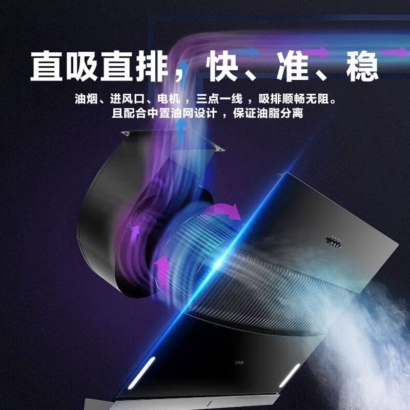 华凌美的出品油烟机H3S侧吸式18风量大吸力出租房小户型 易清洁节能 免费上门安装 全国联保 以旧换新