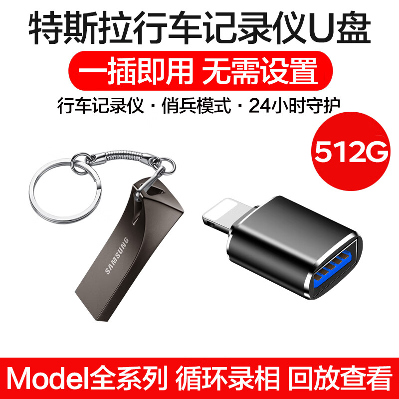 高速 u盘 fat32 teslacam行车记录仪专用u盘特斯拉u盘model3sx 512g