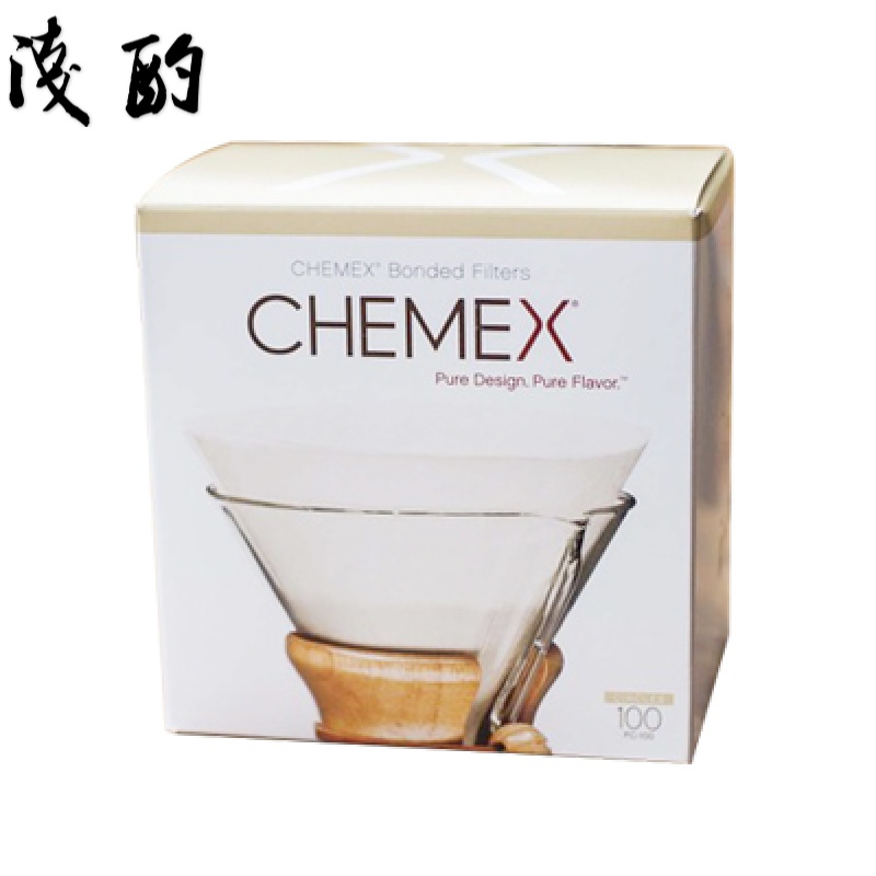 美国原装Chemex咖啡壶专用滤纸100张Classic 4-6杯四季方太卫士 4-6人份圆形滤纸