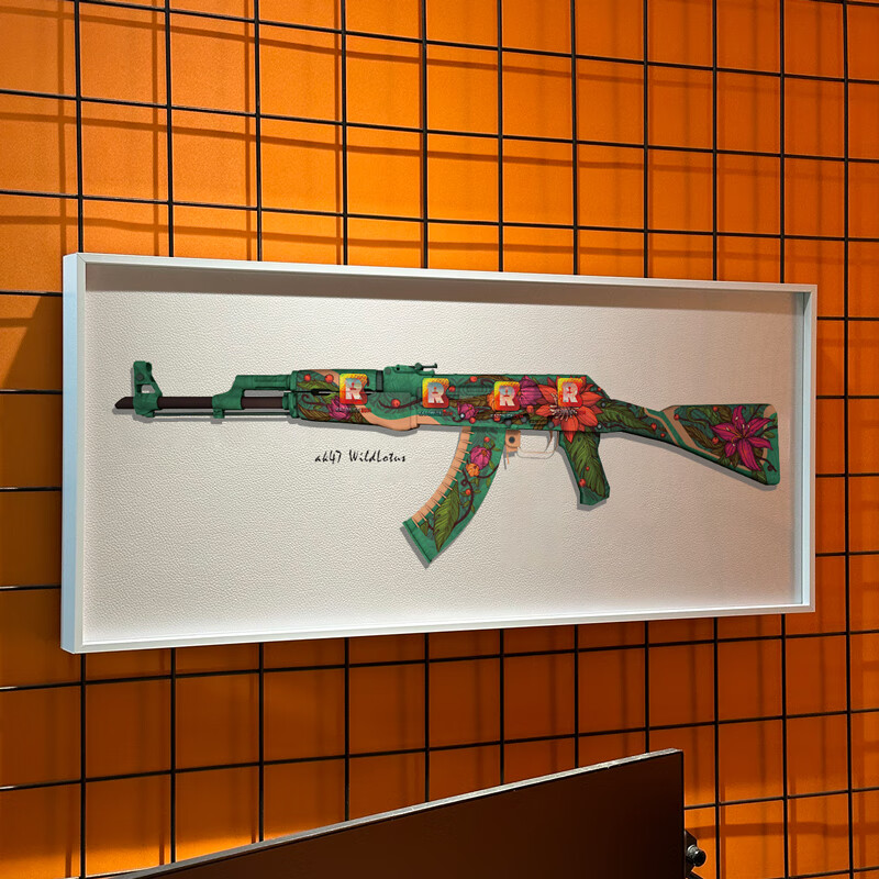 csgo皮革画定制潮流装饰画电竞房卧室壁挂画饰品创意游 ak野荷reason