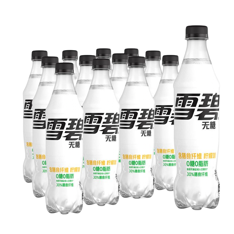 Sprite 雪碧 无糖零卡 雪碧纤维+ 汽水 500ml*12瓶