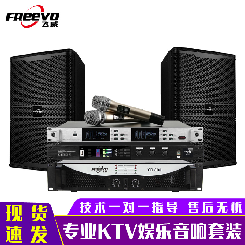 飛威(FREEVO)XD800會議室音響套裝教室培訓(xùn)活動專業(yè)大功率組合全套 10寸音箱+600瓦功放+效果器+無線話筒