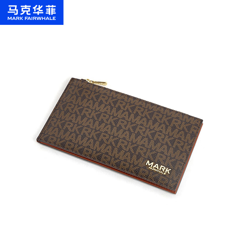 马克华菲（MARK FAIRWHALE）【放价季】新女2026多卡位零钱包复古印花休闲长气质钱包收纳 橡果棕