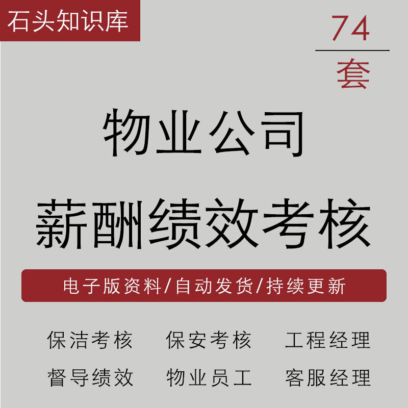 物业公司薪酬体系方案管理制度绩效考核办法保安保洁经理考核表格