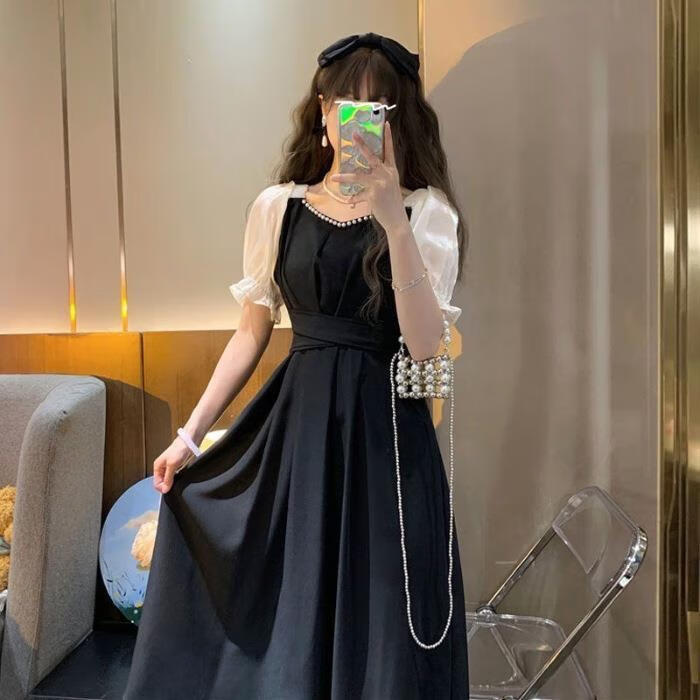 有恪230斤微胖女人时尚显瘦的有领子的连衣裙2023夏季新款大码胖mm300