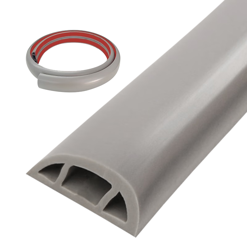 佐佑眾工 pvc地線槽防踩明裝明線電線走線槽自粘隱形護(hù)線槽固定神器1米 【2CM寬】灰色弧形 1米價(jià)