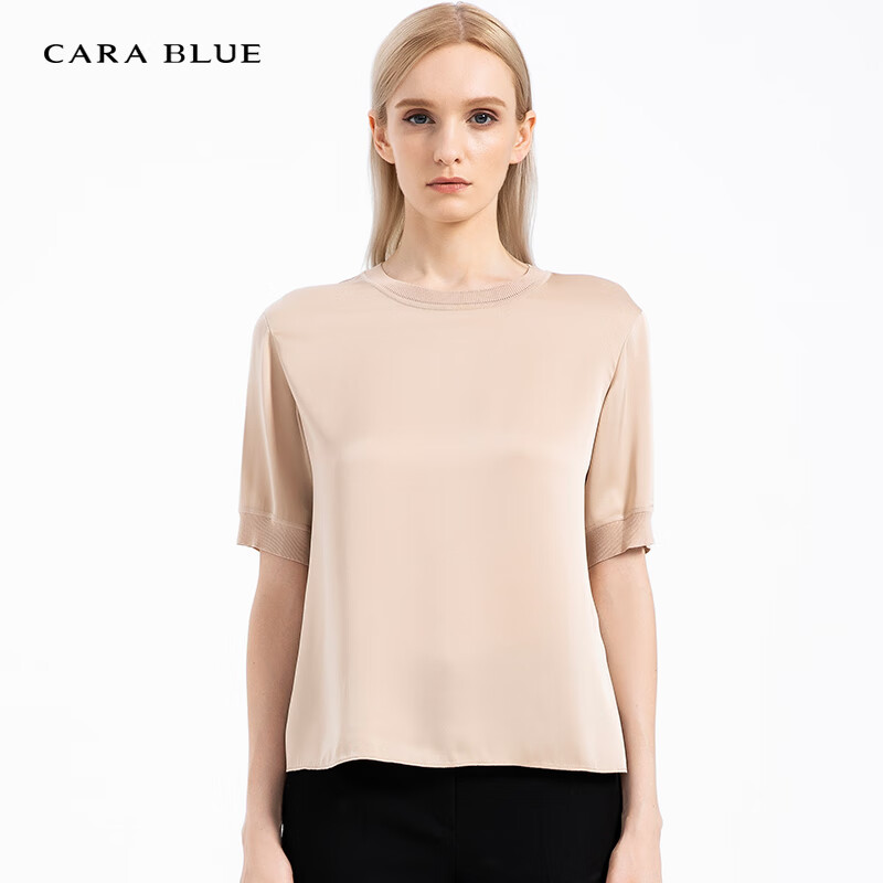 女装时尚简约修身百搭女上衣t恤衬衫kb203mwb0001 白色 am