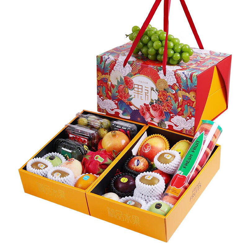 caifan水果礼盒混搭 新鲜水果应季10种组合高端果篮节日团购送礼品