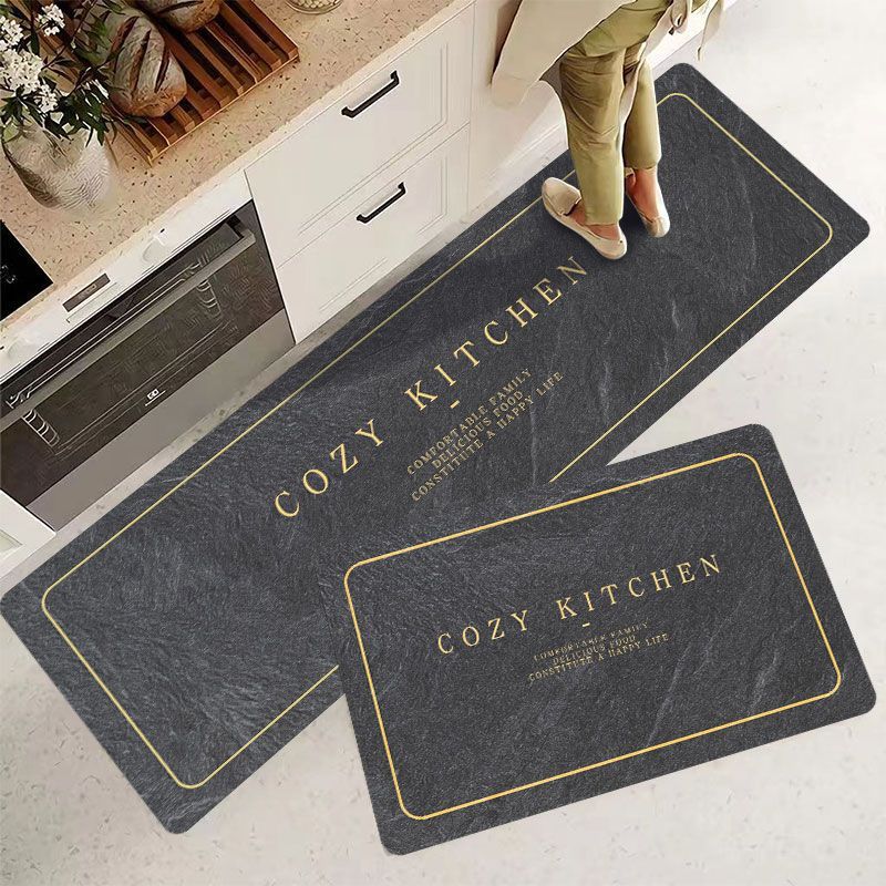 入户厨房地垫ins卡通脚垫卫生间卫浴门垫吸水垫子浴室防滑垫 能吃是福