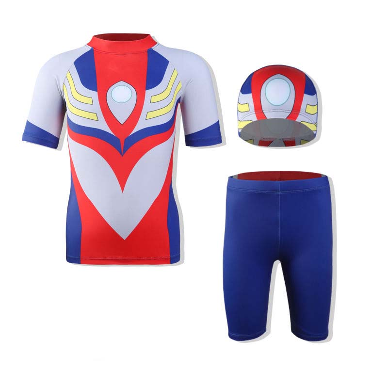 奥特曼儿童泳衣男童分体男孩游泳衣泳裤套装速干 迪迦奥特曼 2xl