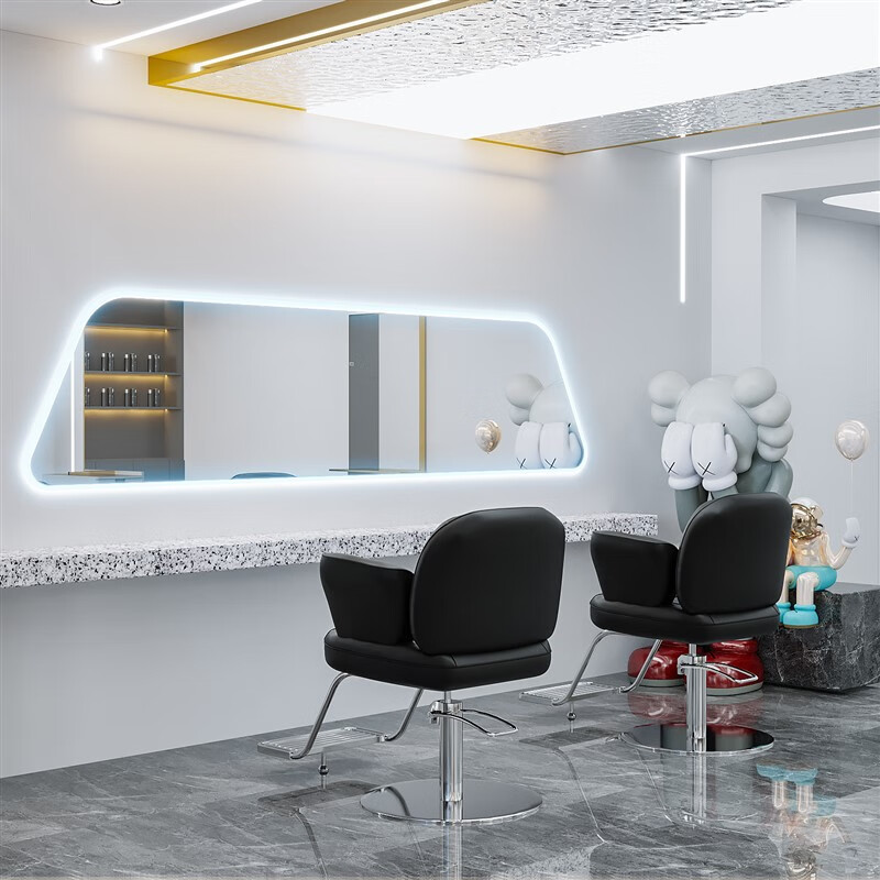 圣实潮款网红发廊美容美发理发店镜台专用极简烫染区横挂led灯通镜 横