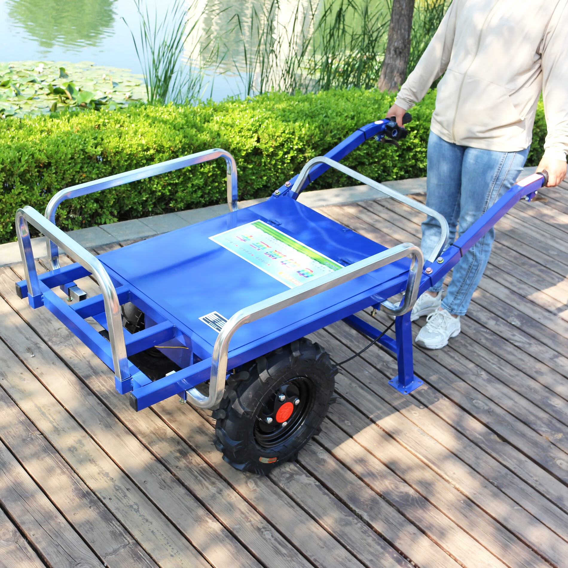 电动鸡公车农用两轮手推车家用双轮搬运车养殖果园爬坡运输小推车