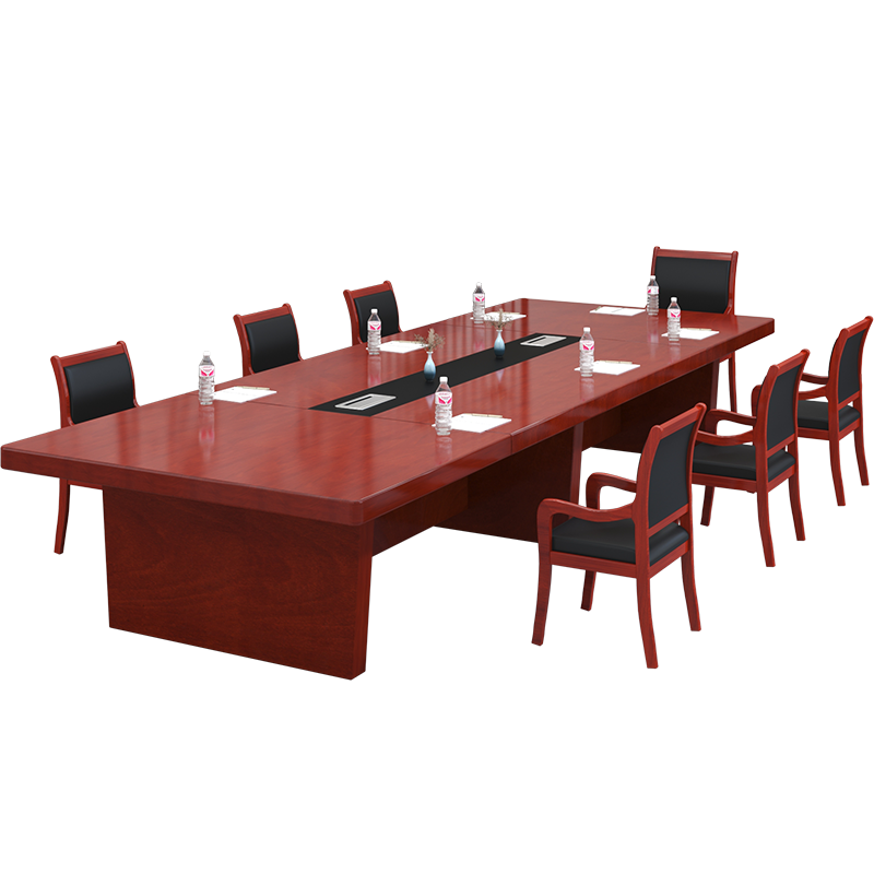 洛来宝油漆会议桌实木贴皮大长桌简约加厚板式大型会议桌350*150*75cm