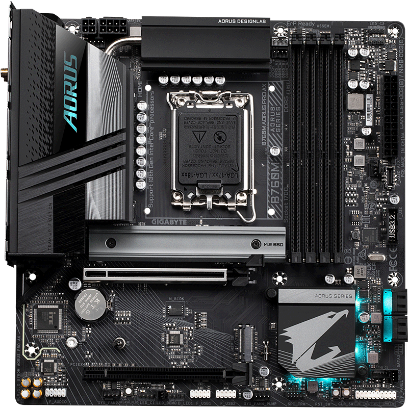 GIGABYTE 技嘉 小雕PRO AX B760M AORUS PRO AX D5 M-ATX主板（Intel B760/LGA1700）