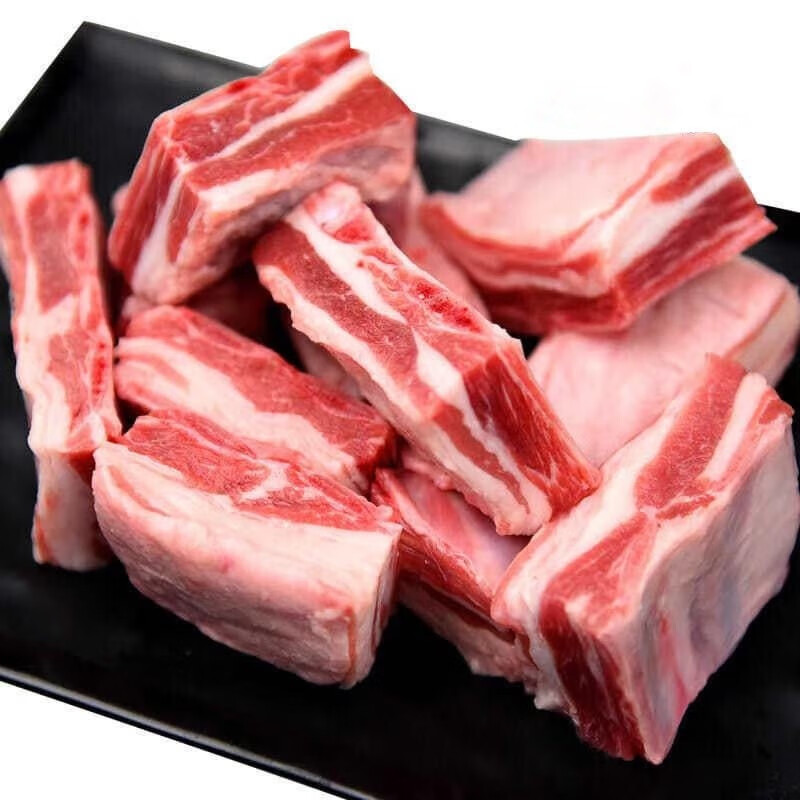 渔水肴羊角排羊尖排羊小排羊肋排羊排尖小羊排新鲜羊胸骨 3斤