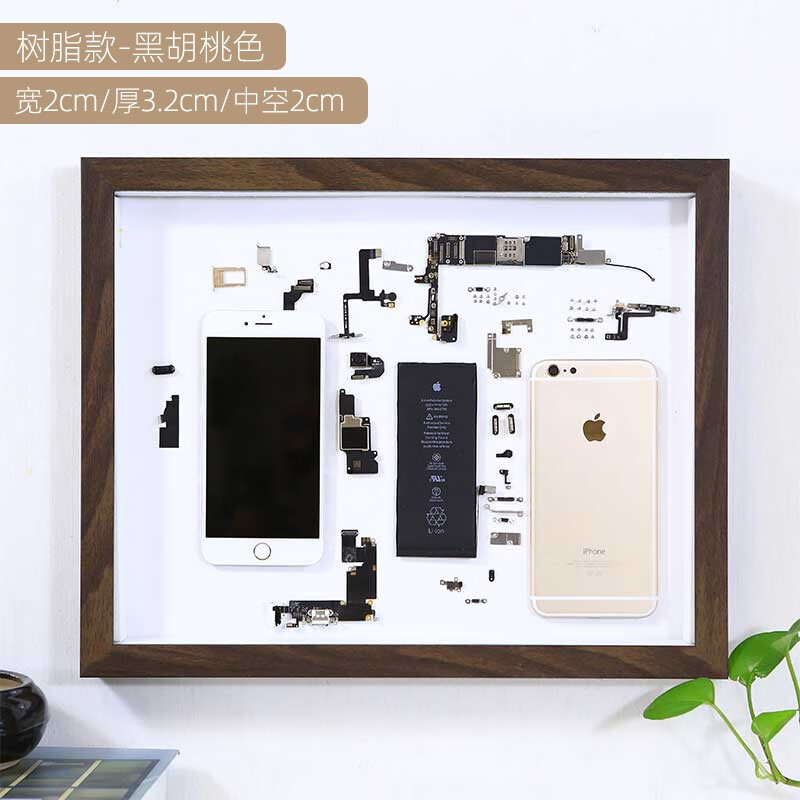 iphone拆机装裱背景图,iphone装裱零件位置图 彩糖塘iphone手机拆机装裱画框标本零件模型拆解收藏展示中空立体相框