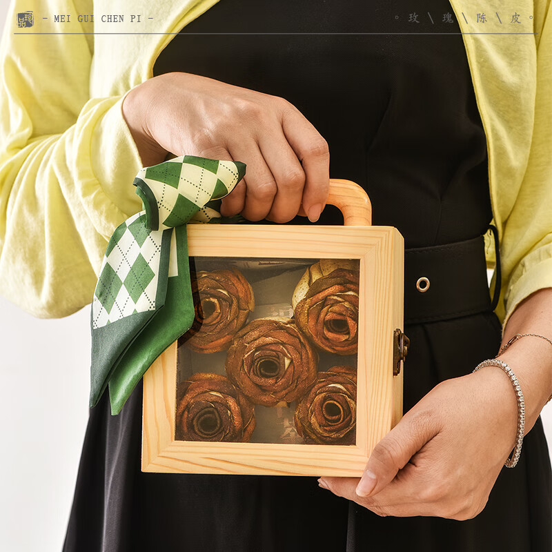 中广德盛正宗新会老陈皮玫瑰花形状礼盒装实用泡茶礼品 陈皮礼盒(玫瑰花形状) 175g*1盒