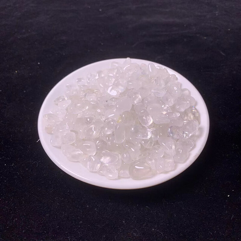 天然水晶碎石鱼缸花盆装饰香薰扩香小颗粒多种材质水晶碎石 白水晶100克约7-9mm