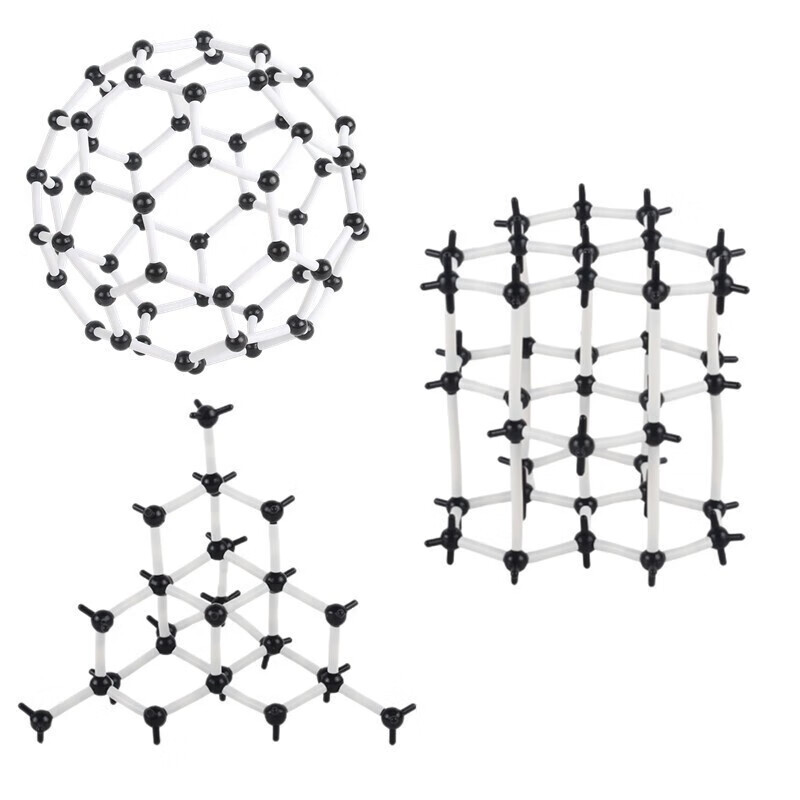 石墨烯高中无机化学结构模型 c60 石墨 金刚石(9mm白色键收纳盒装)