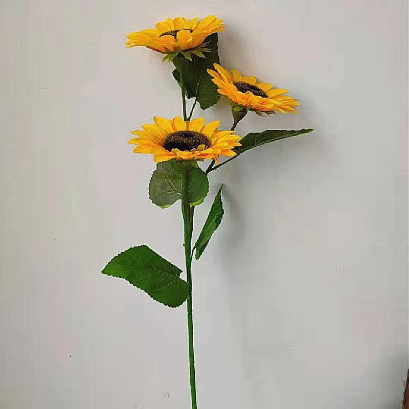 第吉尔 太阳花仿真花向日葵假花客厅摆件单支花束絹花塑料花落地装饰
