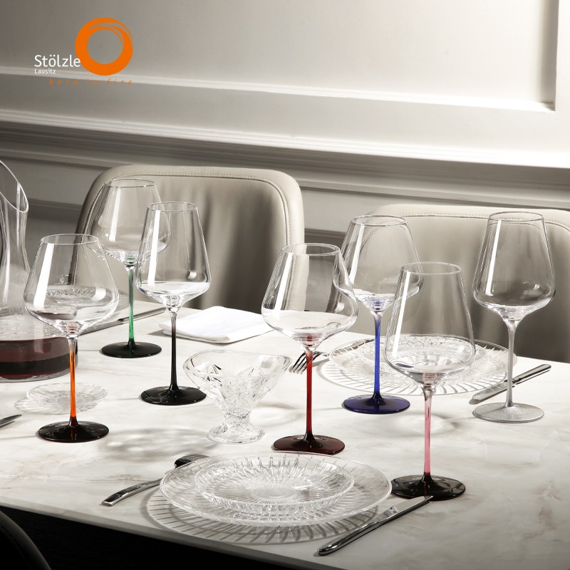索雅特Stolzle红领结德国进口水晶红酒杯套装一对家用高档脚杯新年礼物 【红色】勃艮第红酒杯2只装 710ml