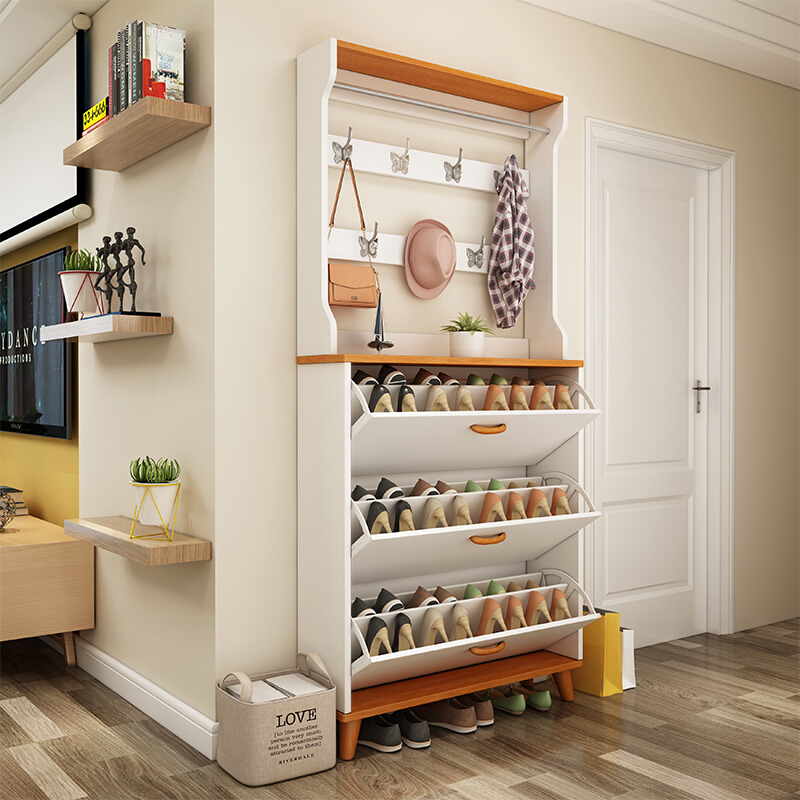 靴柜旋转五金布鞋柜 带拉链靴柜家用门口靴柜家用多功能翻斗鞋柜家用
