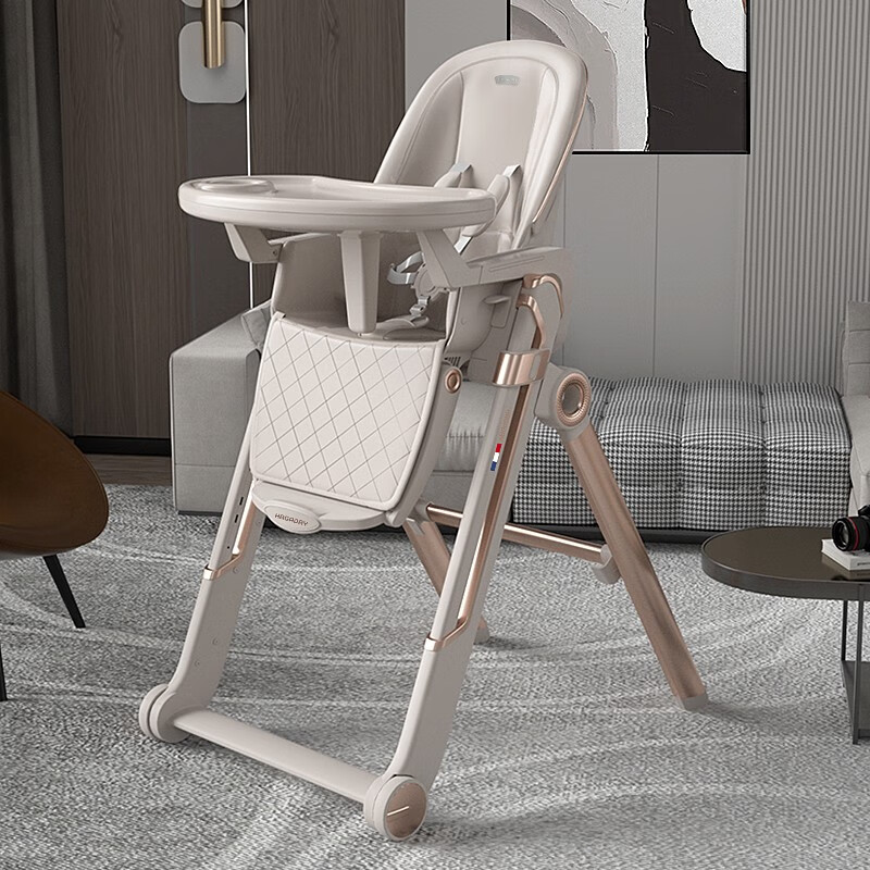 hagaday宝宝椅婴儿餐椅辅食儿童餐桌吃饭桌折叠家用多功能哈卡达 奶油