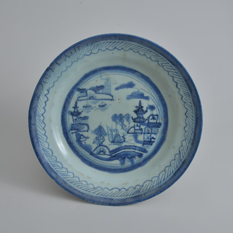 【包老带证书能典当14】青花山水纹盘(四)