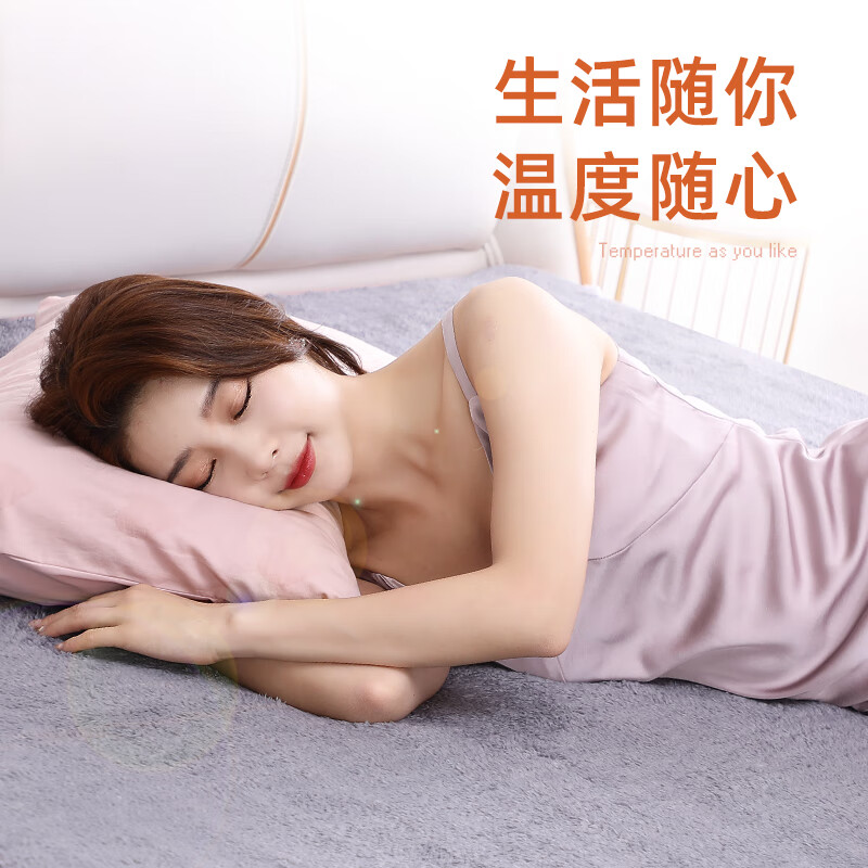 长城 电热毯单双人 学生宿舍单双控小型自动断电快速升温电热暖褥子 升级真丝绒【双人双控长2.0米x宽1.8米】