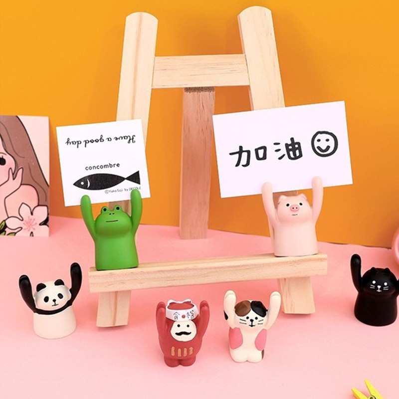 遇上佳人 【两个装】举牌小猪熊猫卡通可爱动物桌面装饰摆件办公室