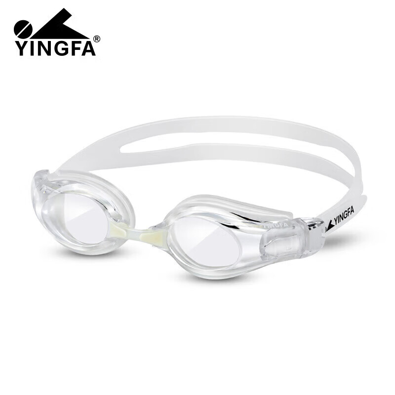 英发（YINGFA）高清泳镜 男女士通用大框防水防雾专业舒适不勒眼潜水游泳镜 白色