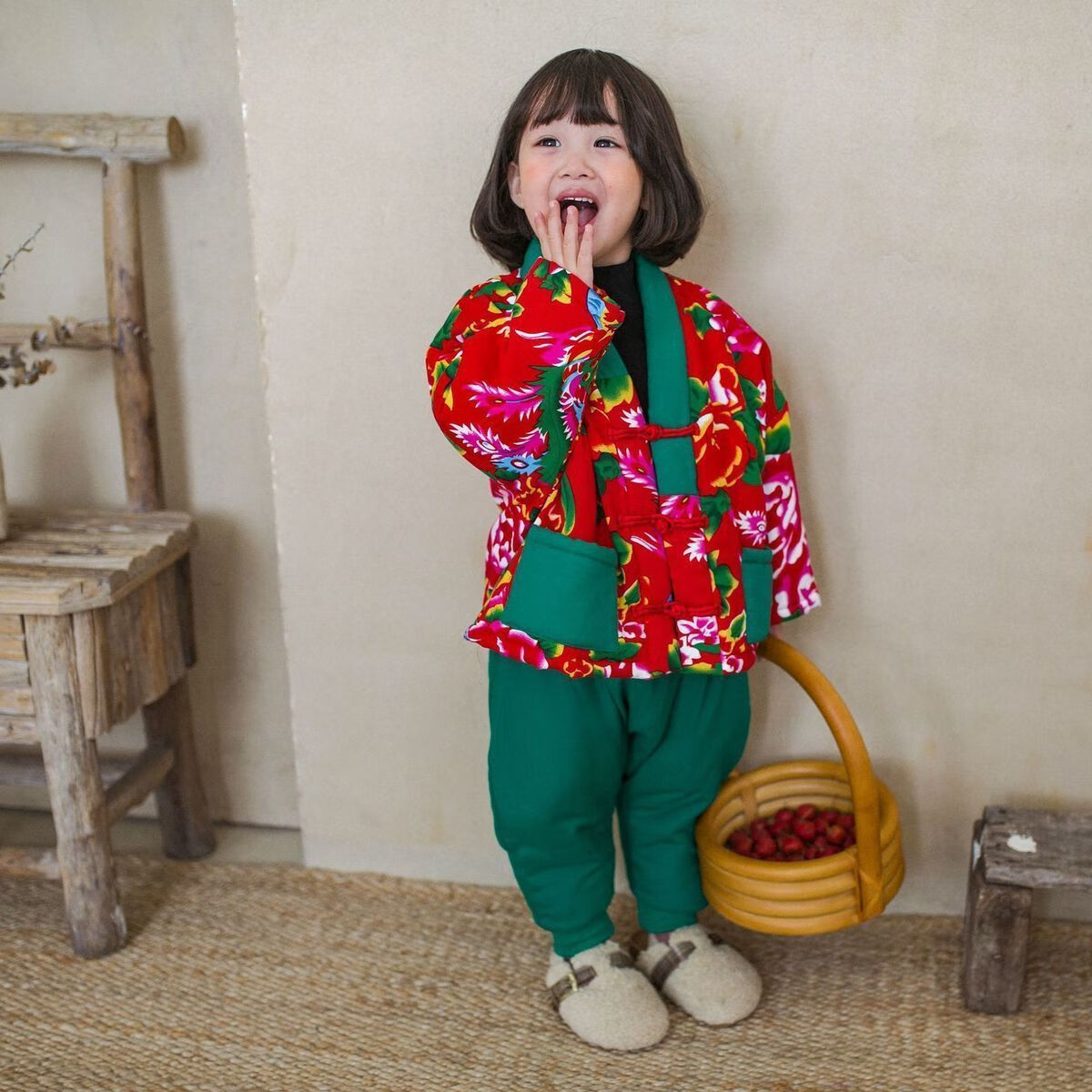 雾绡东北花棉袄儿童婴儿大花袄宝宝女童碎花棉服加厚冬款小童男童