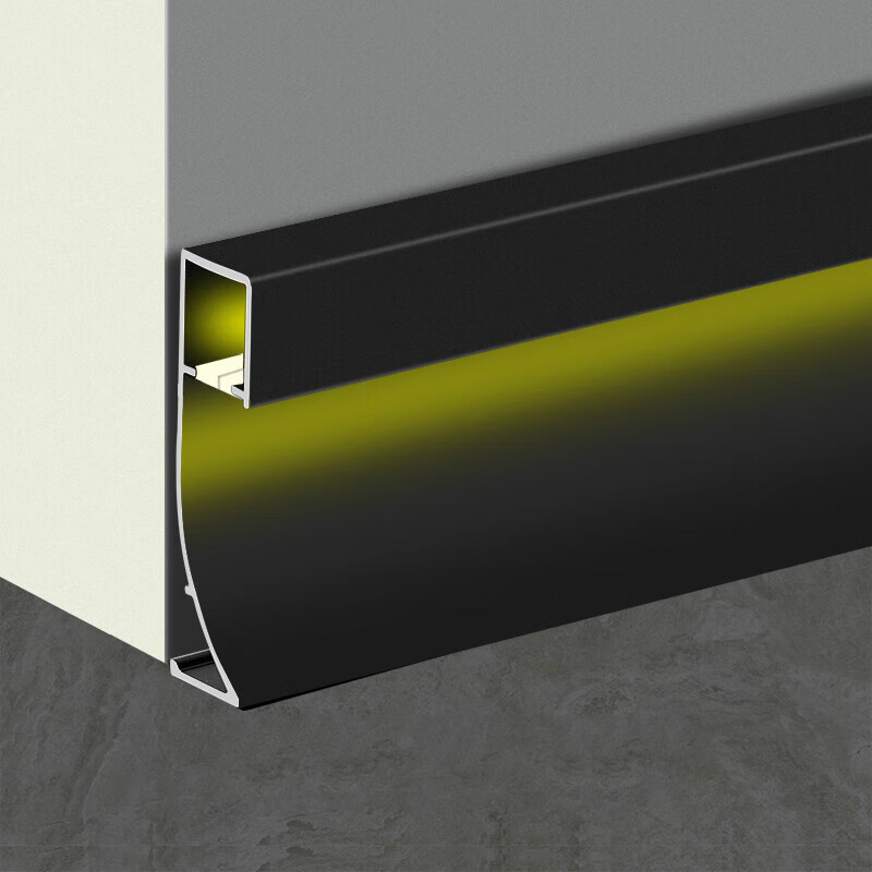 施韵令铝合金踢脚线led灯带发光槽暗装金属地脚线内嵌入式不锈钢贴脚