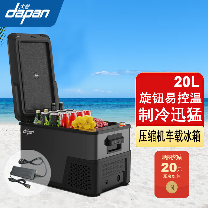 大磐车载冰箱12v24v比亚迪特斯拉理想小鹏蔚来通用汽车车家两用小冰箱