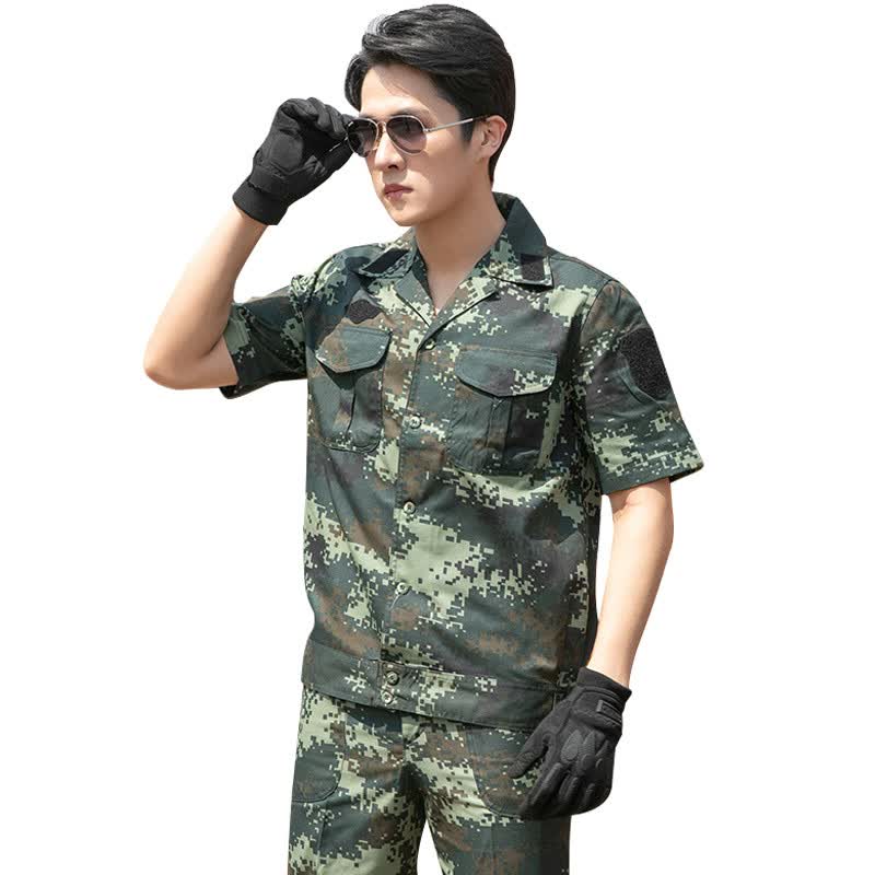 数码空短袖套装军训服短袖沙漠训练服套装夏季迷彩服作训服 武款短袖