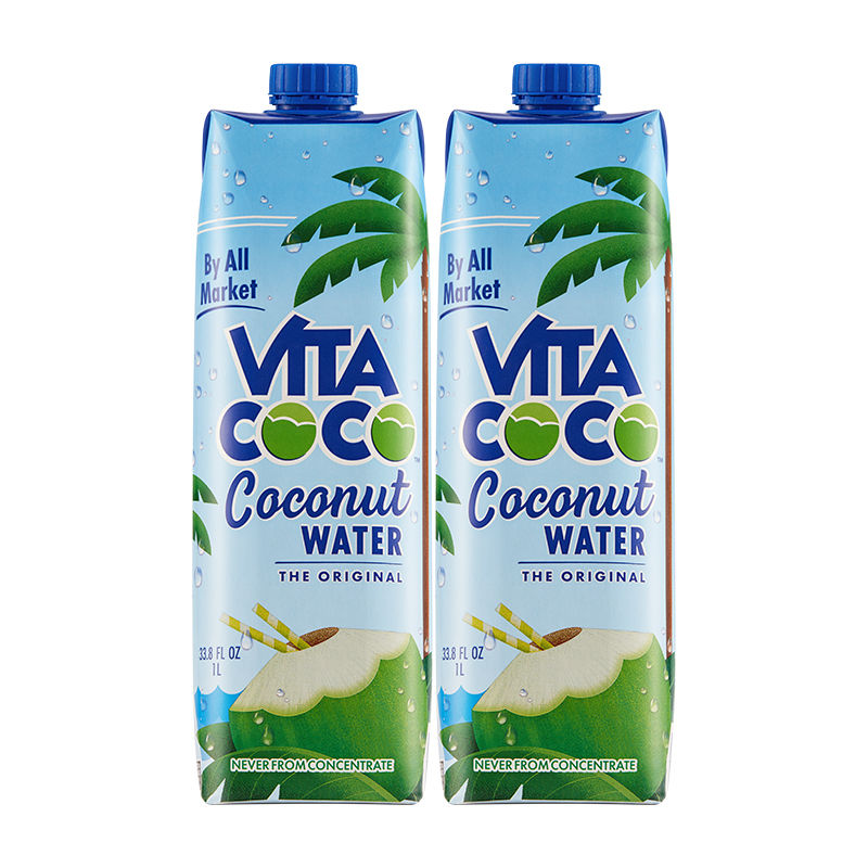 唯他可可vita coco唯他可可椰子水 青椰汁 1l*2瓶装 原味 年货礼盒 1l