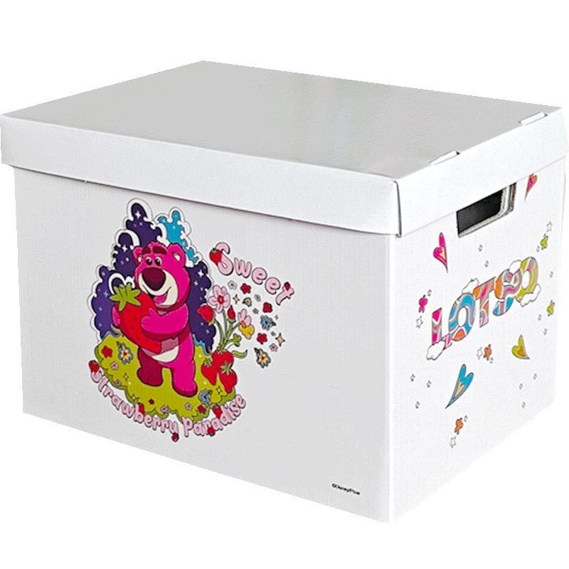 迪士尼搬家纸箱收纳箱 草莓熊收纳箱 生日礼物盒38.5*28*27cm 29L 1只装