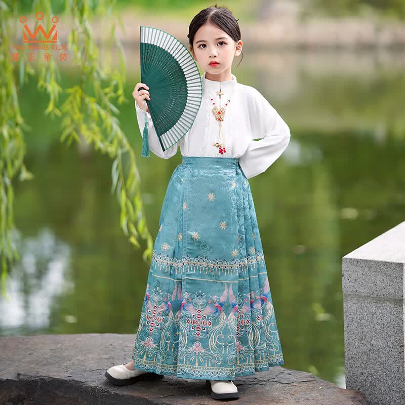 耀王儿童汉服女童马面裙套装小女孩中国风唐装演出服 YR-ST13 绿色130使用感如何?