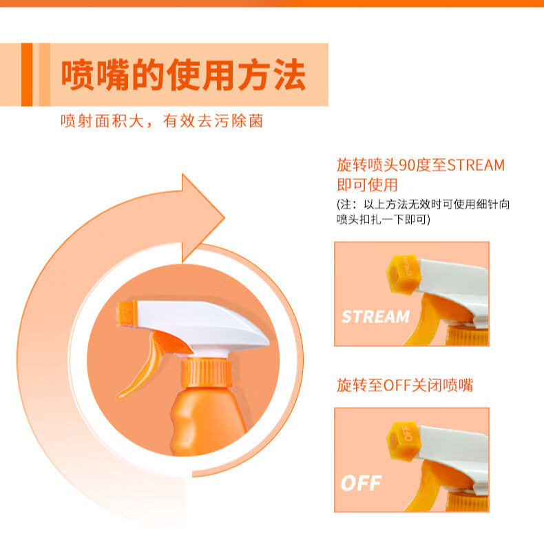 美舒洁厨房重油污清洗剂抽油烟机灶具油污净清洁剂去油除油B 500ml 2瓶 *+1喷头