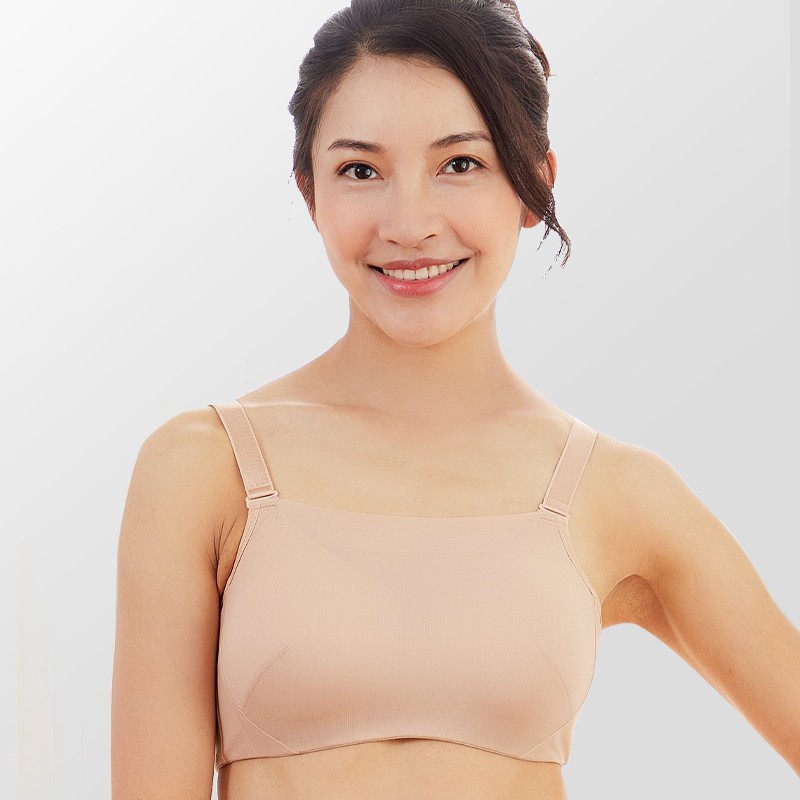 专用文胸假乳房硅胶假胸透气光面胸罩内衣2105 裸肤色(抹胸款) 80c