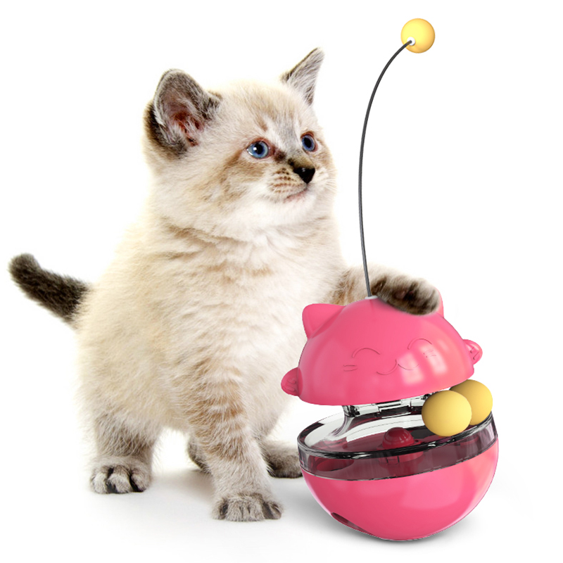 欢动 宠物玩具猫玩具猫转盘漏食球漏食器 自嗨不倒翁逗猫神器逗猫球逗猫棒猫抓板薄荷激光棒 不倒翁红色