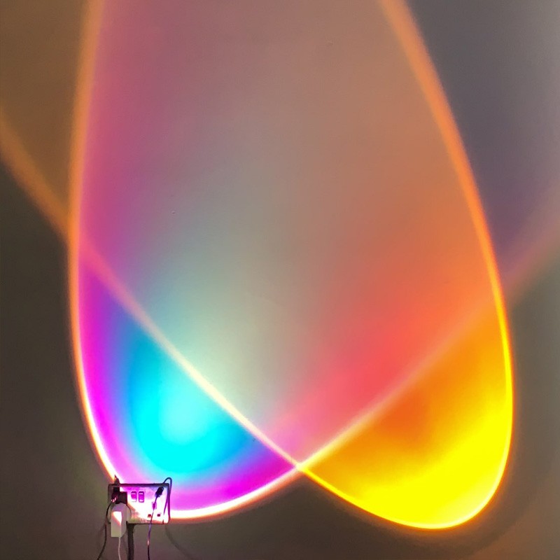 幽麦 夕阳落日灯 彩虹投影灯网红直播氛围灯 180°调节USB 夕阳红