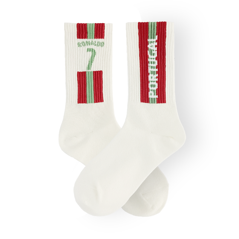 聚星动力运动足球袜跑步袜葡萄牙国家队官方运动袜c罗b费菲利克斯袜子