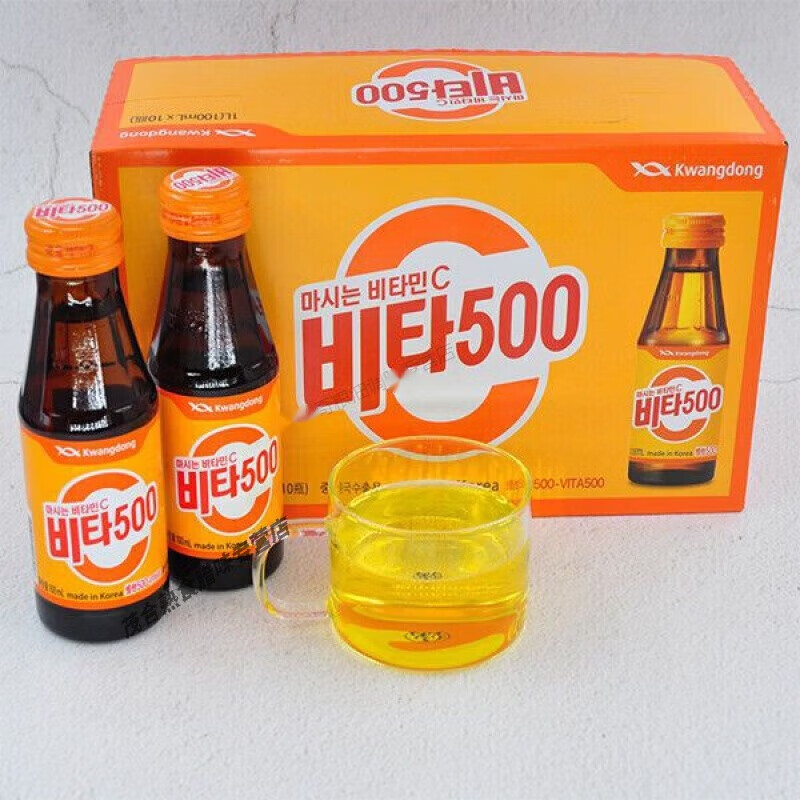 韩国维他500维c苹果味饮品健康维他命饮品便携果味饮料 10瓶/盒 1盒装