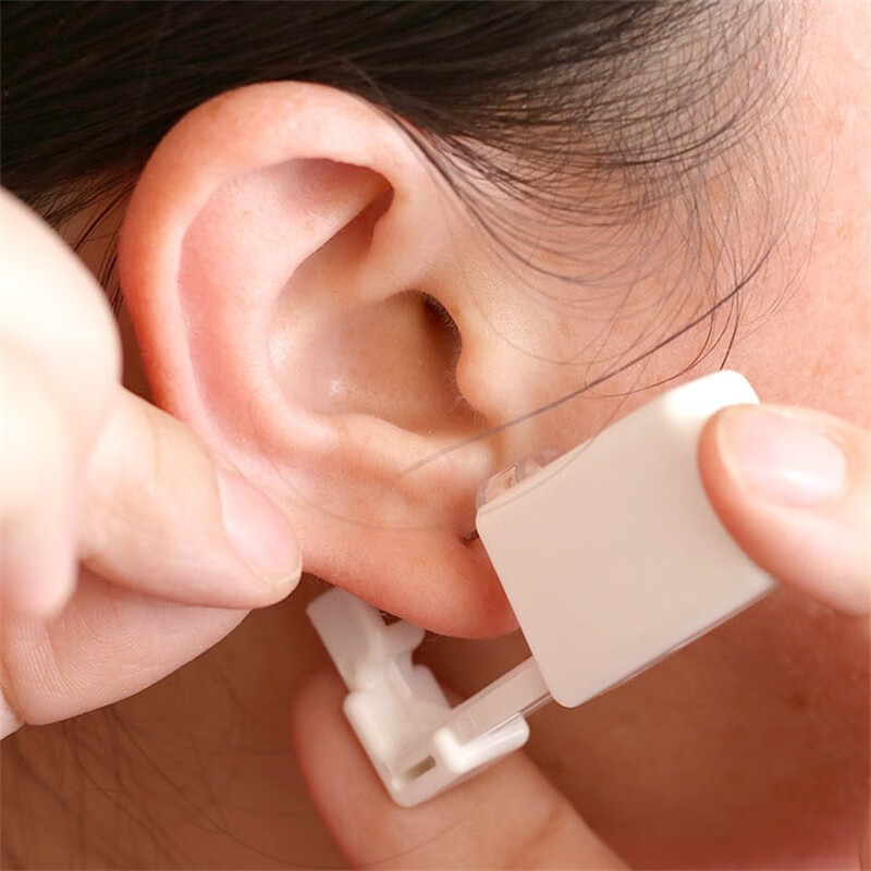 八角玫一次性耳洞打孔器无痛打耳洞耳枪穿耳器耳钉男女扎耳孔 1对小银