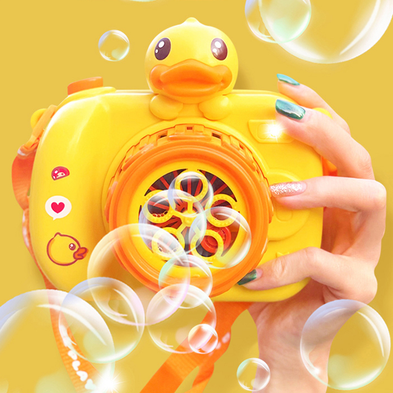 小黄鸭B.DUCK 泡泡机电动泡泡相机带灯光音乐防漏水全自电动浓缩泡泡水补充液男孩女孩儿童玩具礼物