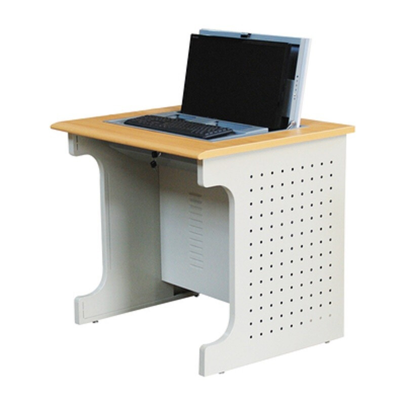 京亿笳翻转电脑台式桌机房培训学校多媒体教室嵌入式显示器课桌 xt